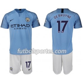 Camisetas Manchester City DE BRUYNE 17 Niño Primera Equipacion 2018/2019